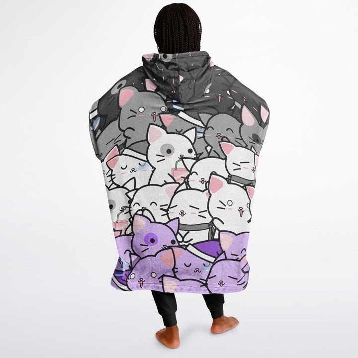 Asexual Hoodie Blanket - Kawaii Cats