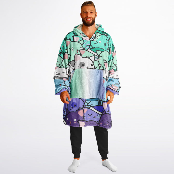 MLM Hoodie Blanket - Kawaii Cats