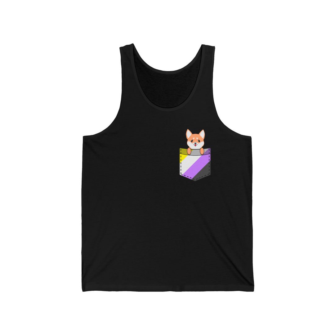 Nonbinary Tank Top - Dog In Fake Pocket