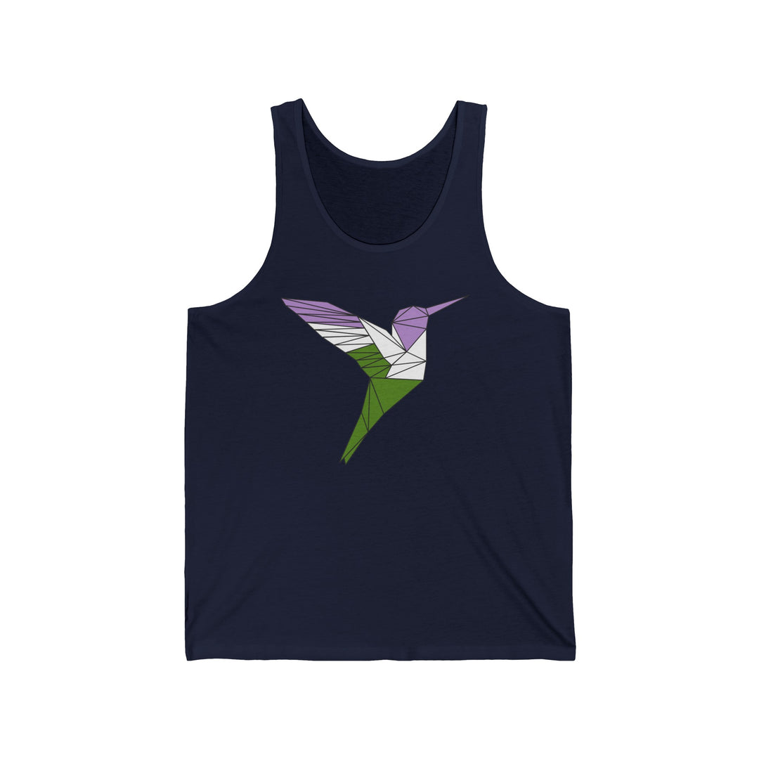 Genderqueer Tank Top - Polygon Hummingbird