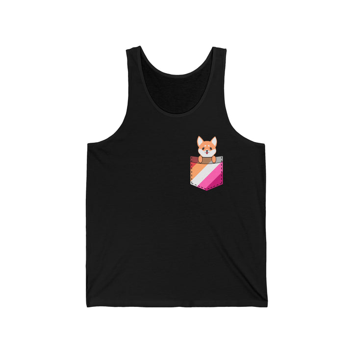 Lesbian Tank Top - Dog In Fake Pocket