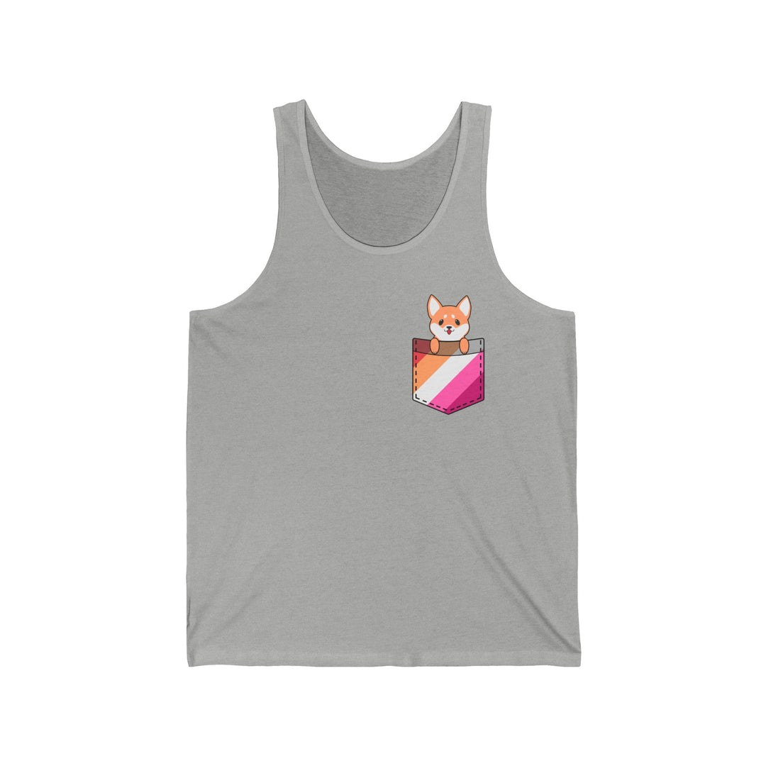 Lesbian Tank Top - Dog In Fake Pocket