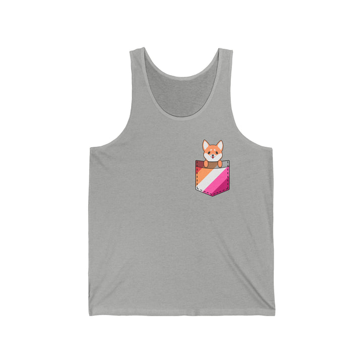 Lesbian Tank Top - Dog In Fake Pocket