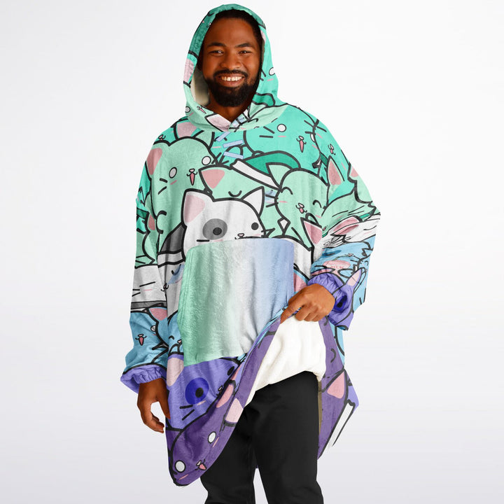 MLM Hoodie Blanket - Kawaii Cats