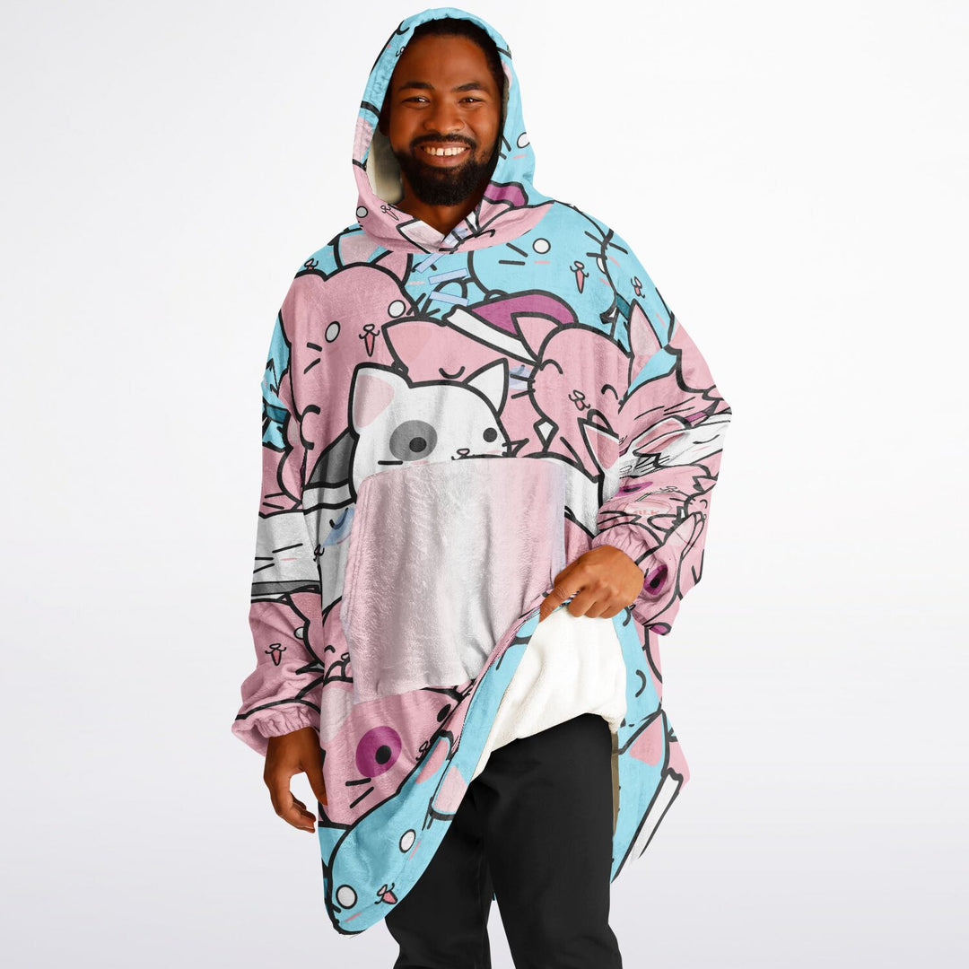 Trans Hoodie Blanket - Kawaii Cats