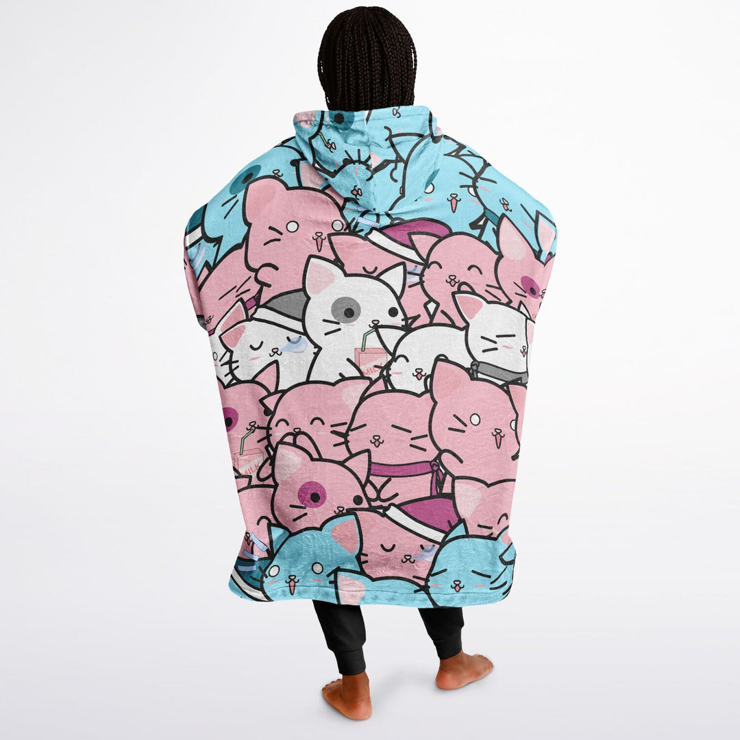 Trans Hoodie Blanket - Kawaii Cats