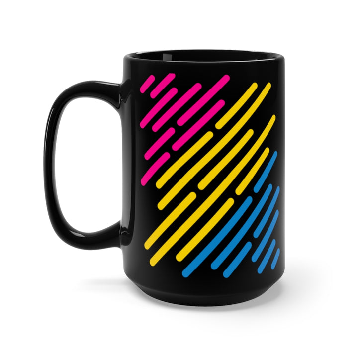 Pansexual Flag Stripe Black Mug 15oz