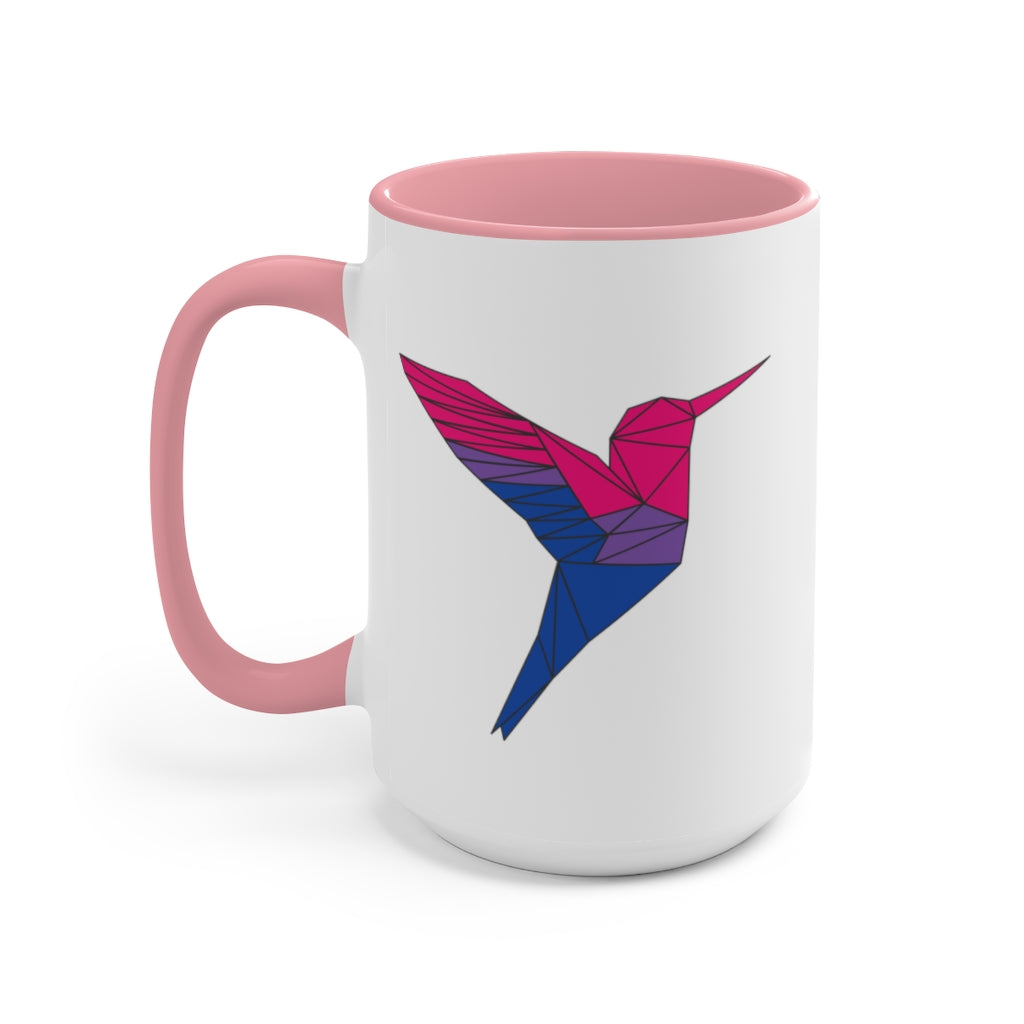 Polygon Hummingbird Bisexual Accent Mug