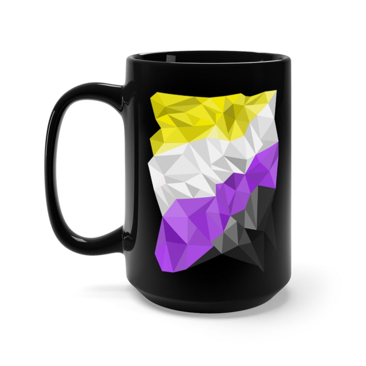 Nonbinary Mug 15oz - Abstract Enby Flag