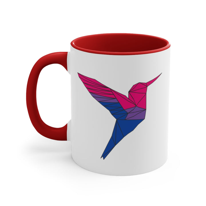 Polygon Hummingbird Bisexual Accent Mug