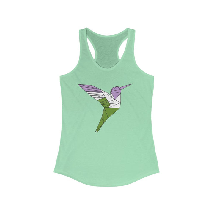 Genderqueer Tank Top Racerback - Polygon Hummingbird