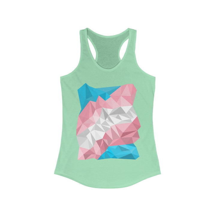 Trans Tank Top Racerback - Abstract Trans Flag