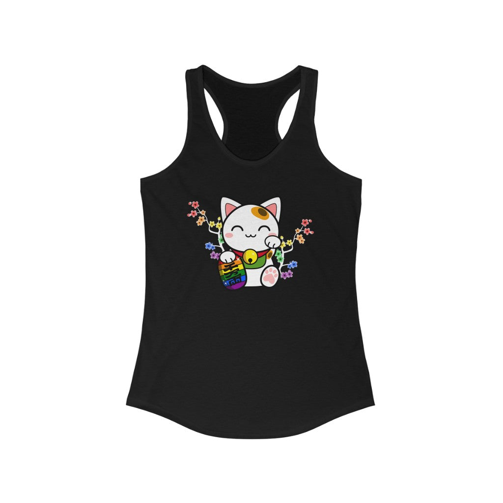 LGBTQ Pride Tank Top Racerback - Lucky Cat