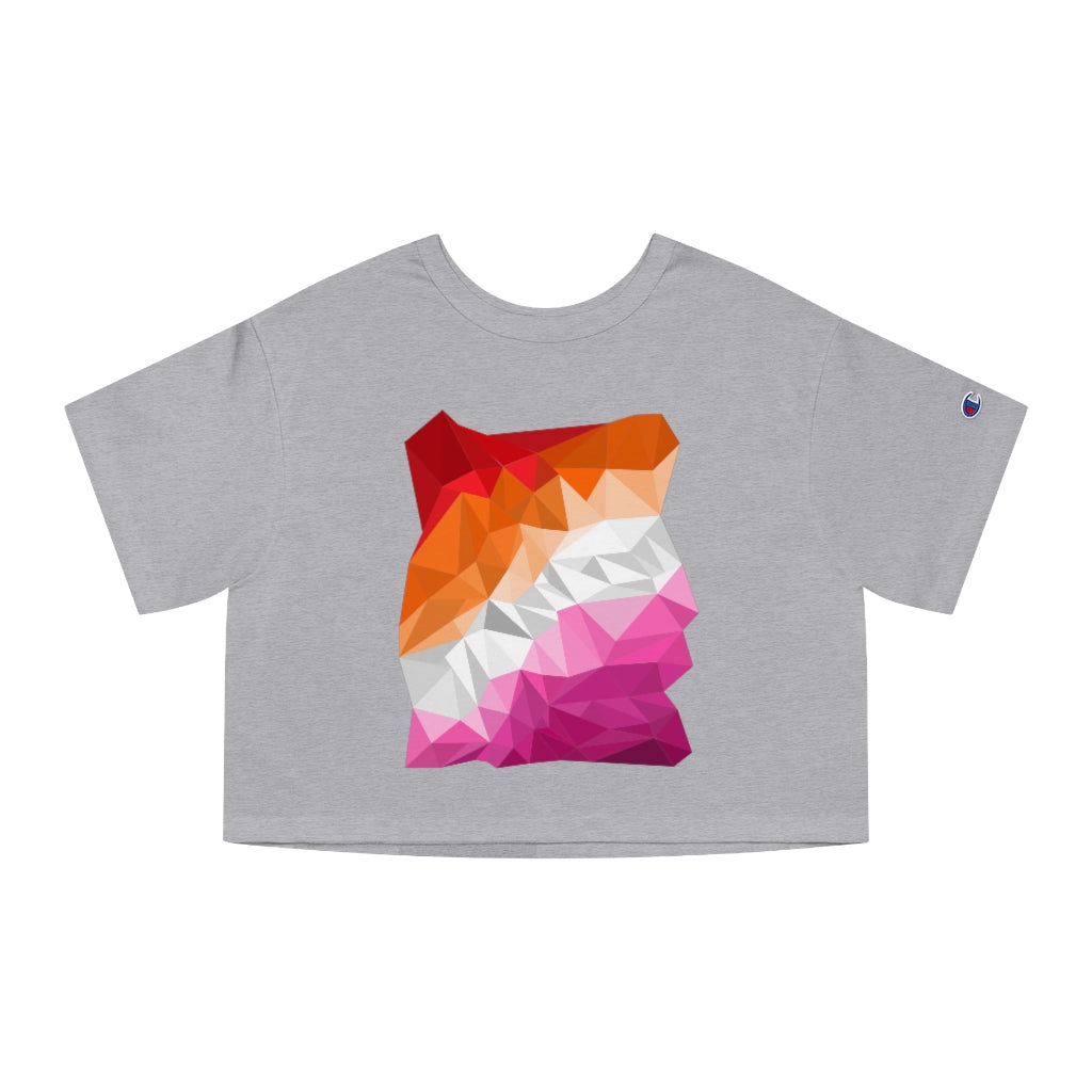 Champion - Abstract Lesbian Flag Cropped T-Shirt