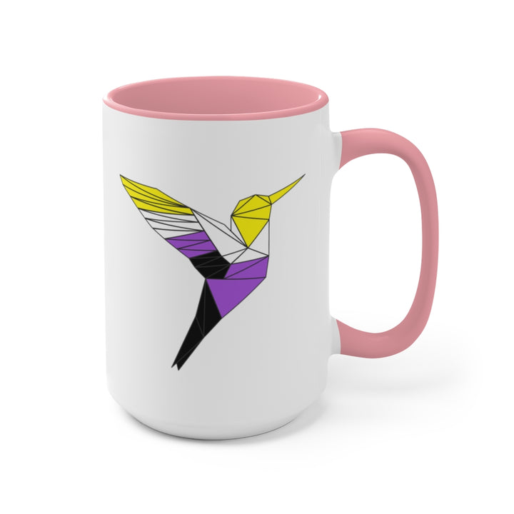 Polygon Hummingbird Nonbinary Accent Mug