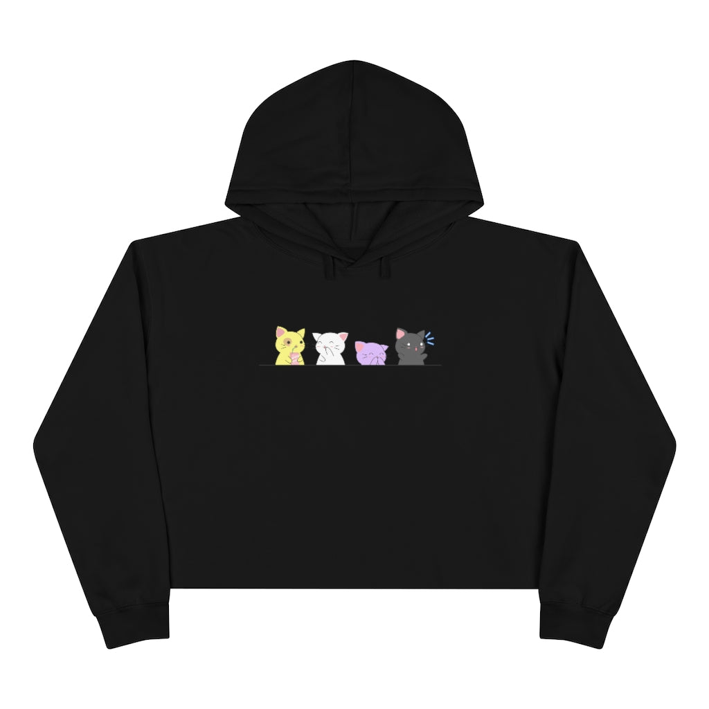 Kawaii Cats Nonbinary Crop Hoodie