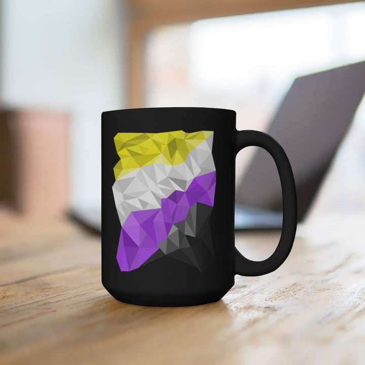 Nonbinary Mug 15oz - Abstract Enby Flag