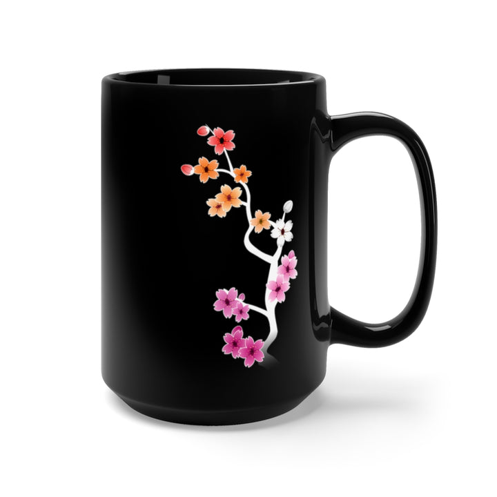 Sakura Lesbian Black Mug 15oz