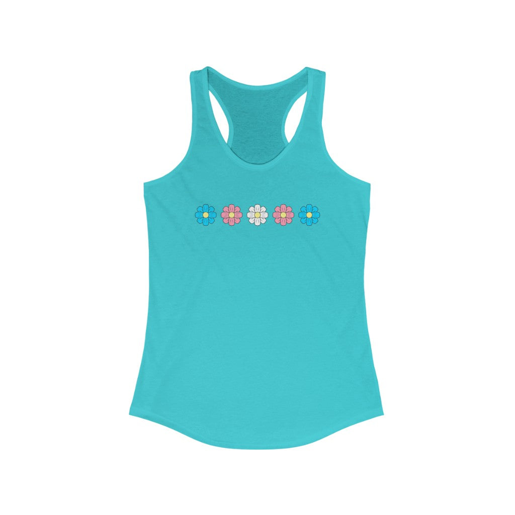 Trans Tank Top Racerback - Cosmos Flowers