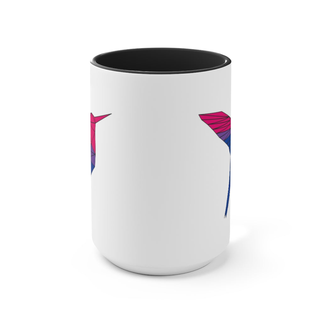 Polygon Hummingbird Bisexual Accent Mug