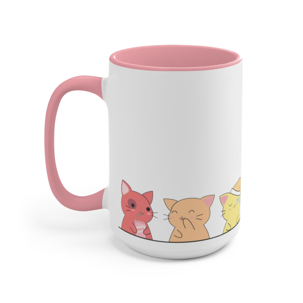 Kawaii Cats LGBTQ+ Accent Mug