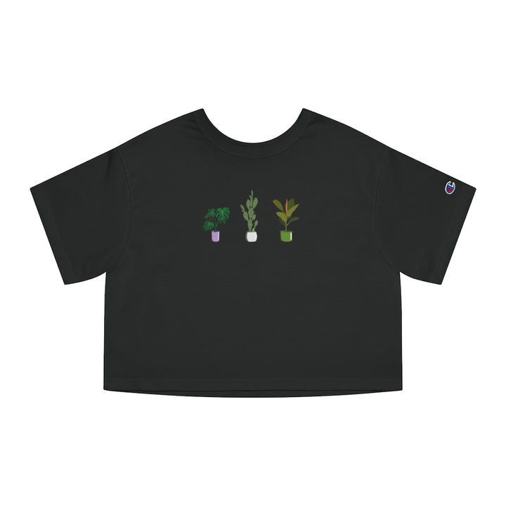 Champion - Succulent Plants Genderqueer Cropped T-Shirt