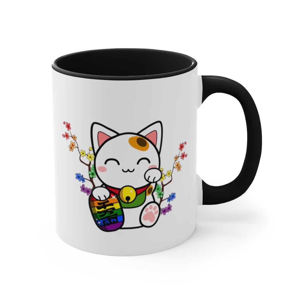 Maneki Neko LGBTQ+ Accent Mug