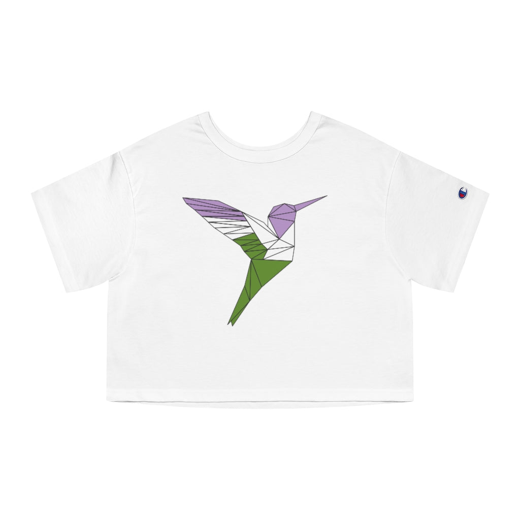 Champion - Polygon Hummingbird Genderqueer Cropped T-Shirt