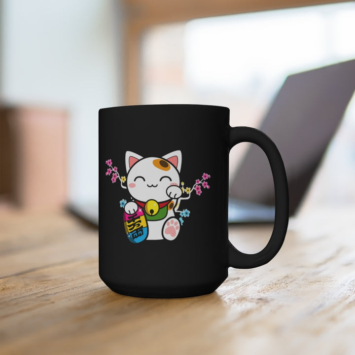 Maneki Neko Pansexual Black Mug 15oz