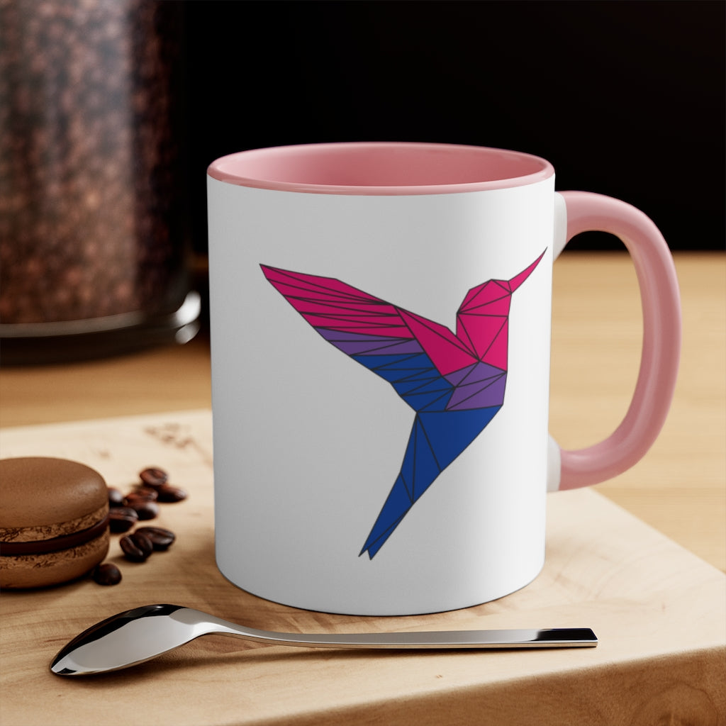 Polygon Hummingbird Bisexual Accent Mug