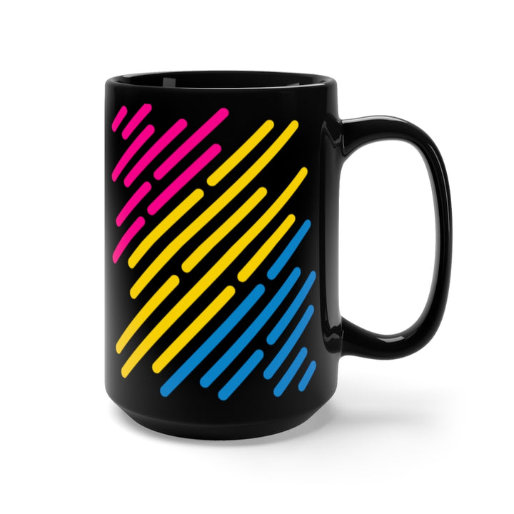 Pansexual Flag Stripe Black Mug 15oz