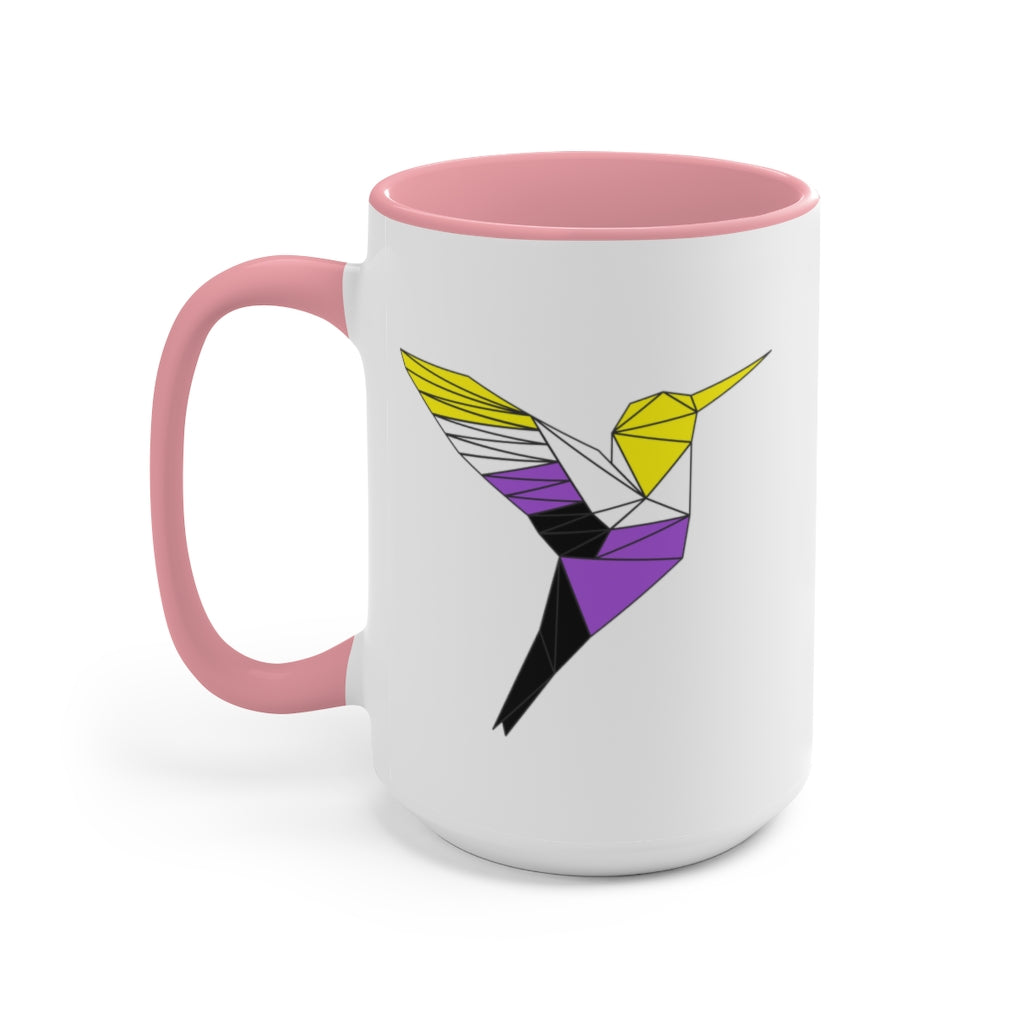 Polygon Hummingbird Nonbinary Accent Mug