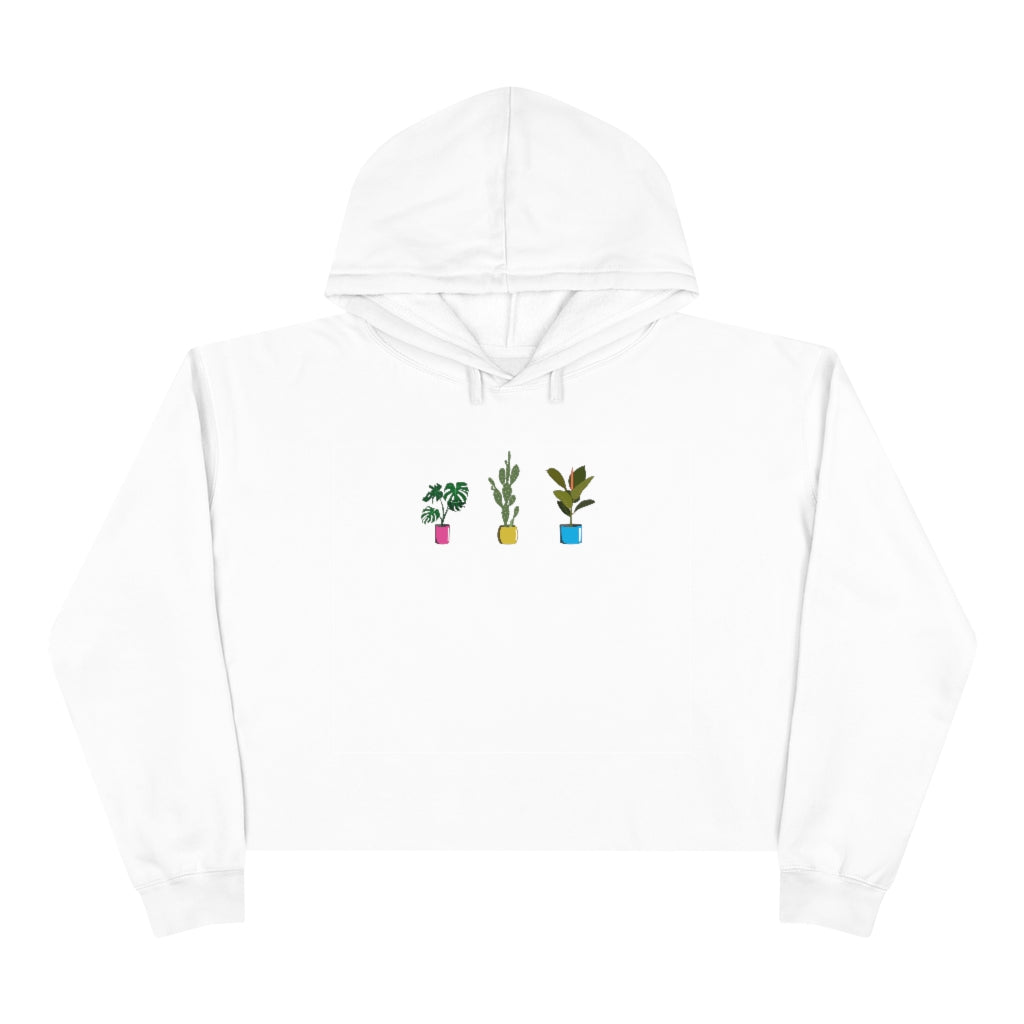 Succulent Plants Pansexual Crop Hoodie