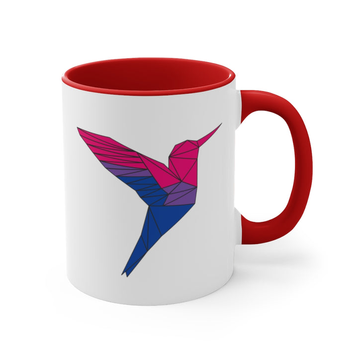 Polygon Hummingbird Bisexual Accent Mug