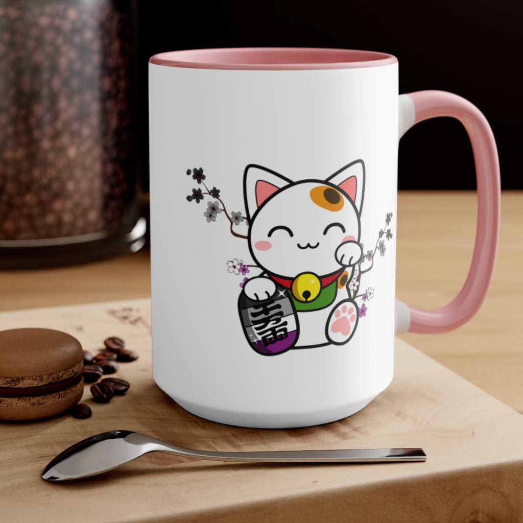 Maneki Neko Asexual Accent Mug