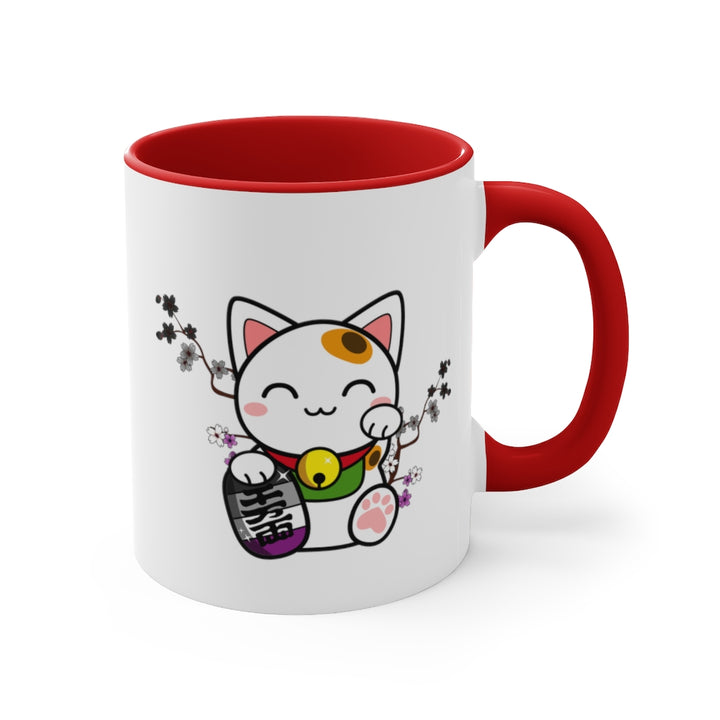 Maneki Neko Asexual Accent Mug