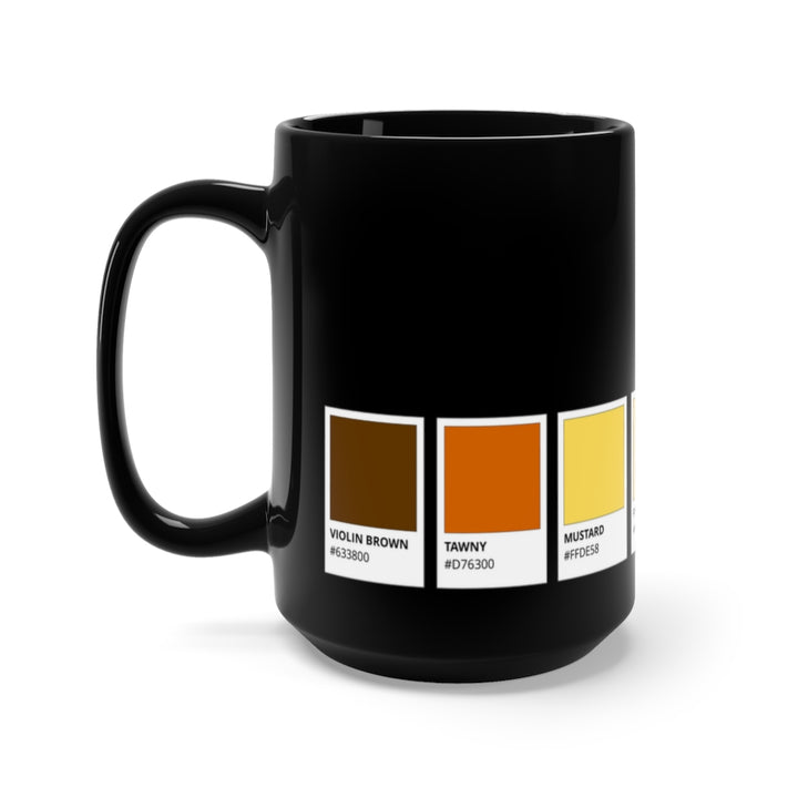 Bear Flag Color Palette Black Mug 15oz