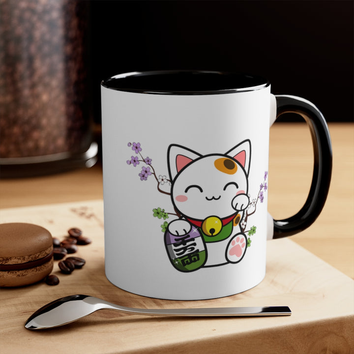 Maneki Neko Genderqueer Accent Mug