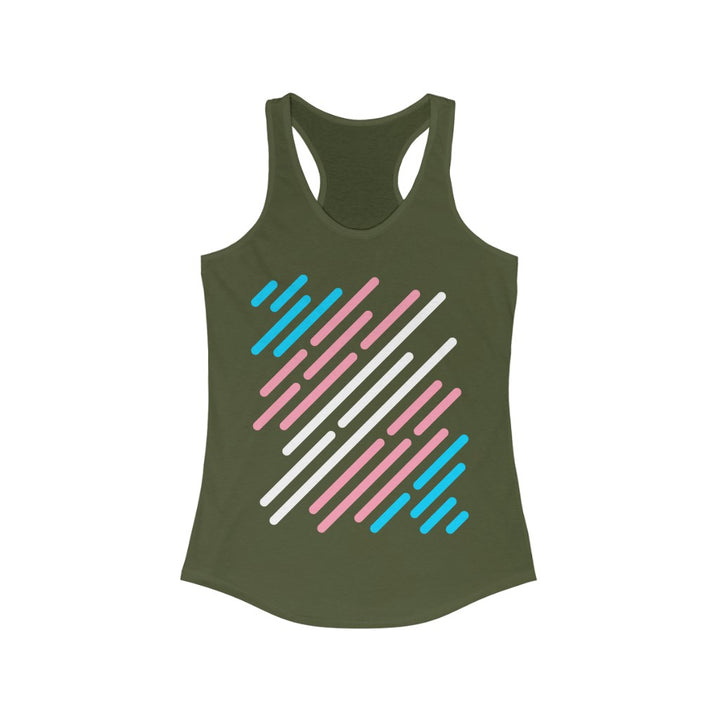 Trans Tank Top Racerback - Trans Flag Stripes