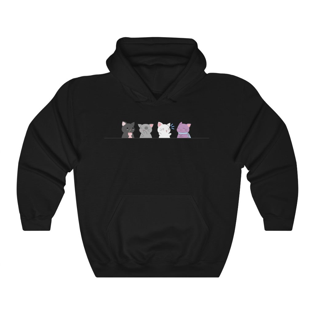 Kawaii Cats Asexual Gender Neutral Hoodie