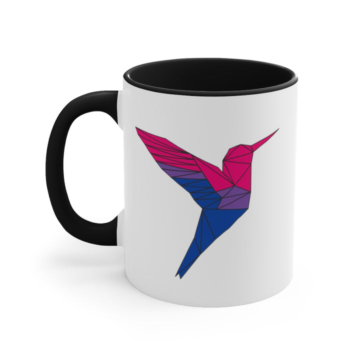 Polygon Hummingbird Bisexual Accent Mug