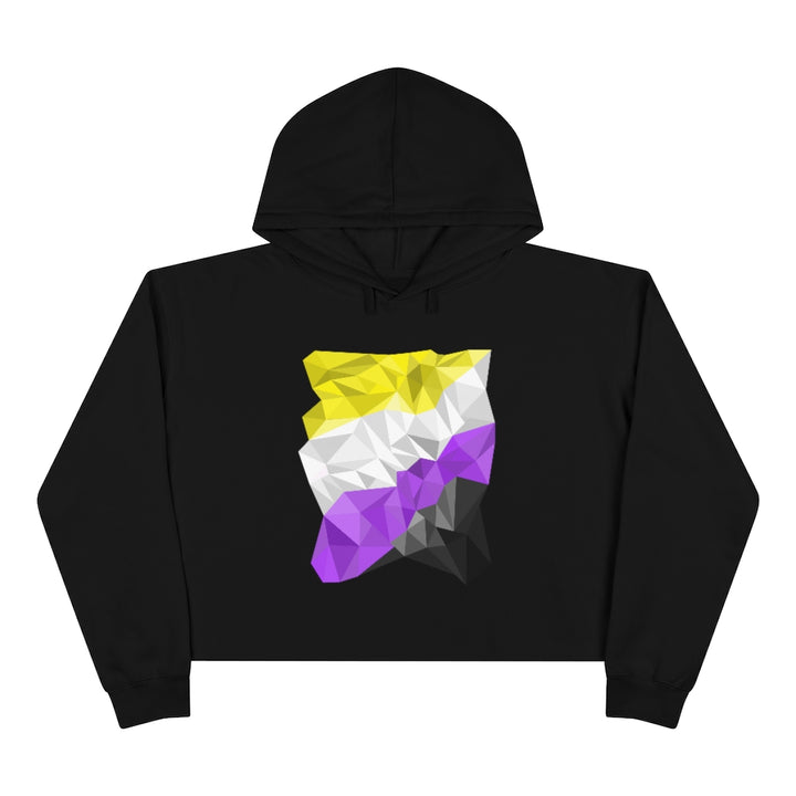 Nonbinary Crop Hoodie - Abstract Enby Flag