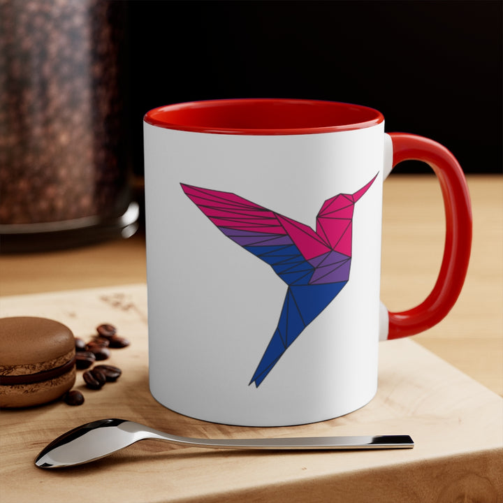 Polygon Hummingbird Bisexual Accent Mug