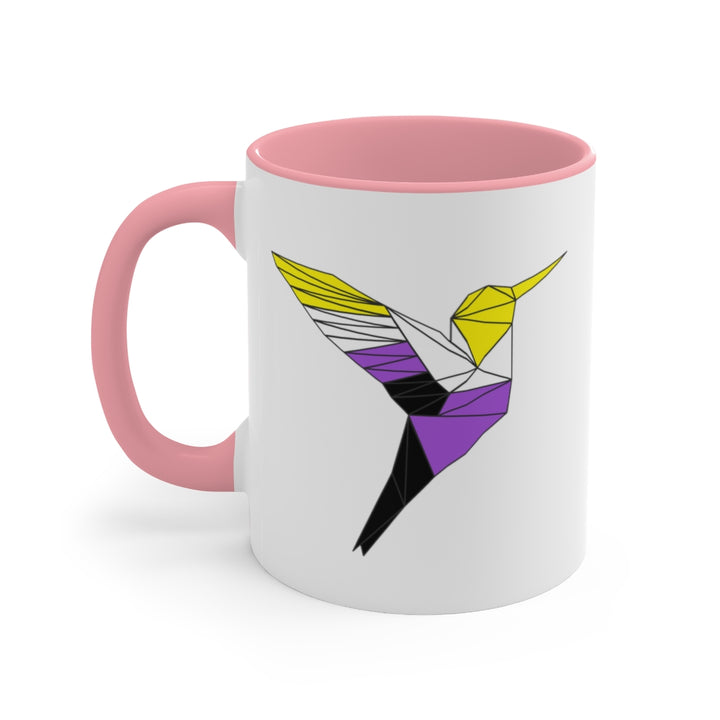 Polygon Hummingbird Nonbinary Accent Mug