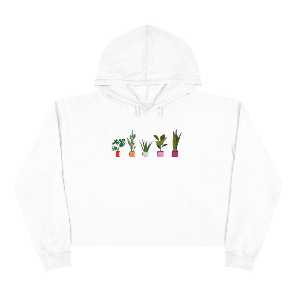 Succulent Plants Lesbian Crop Hoodie