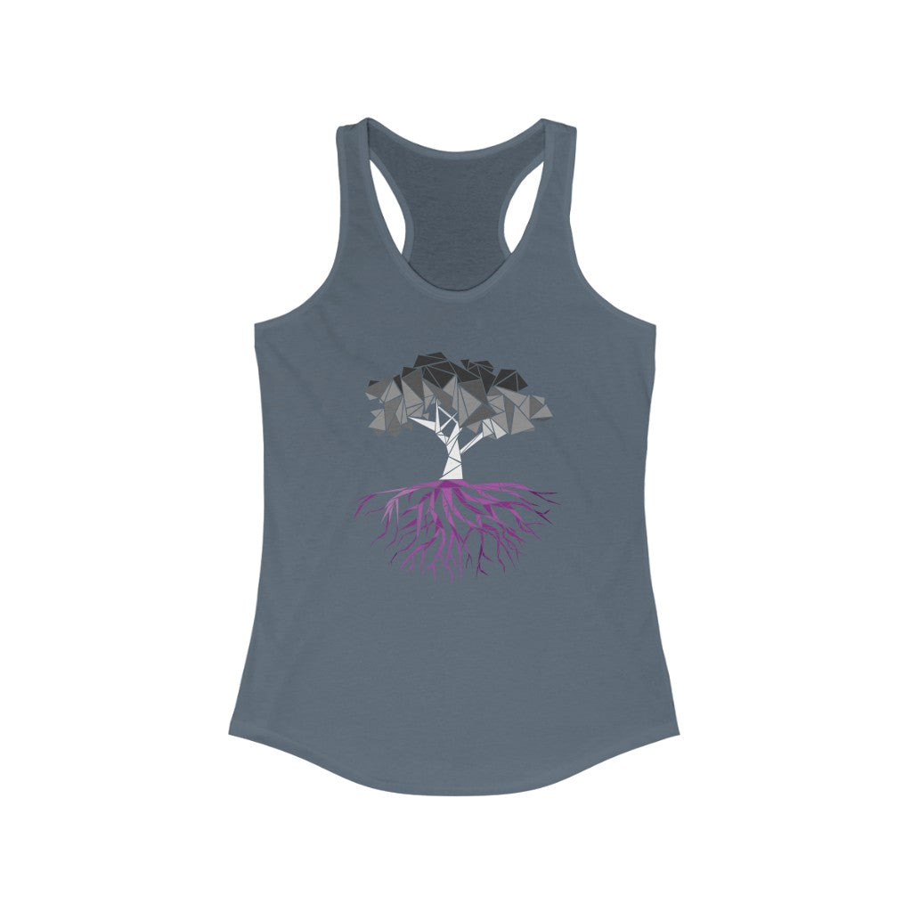 Asexual Tank Top Racerback - Abstract Tree