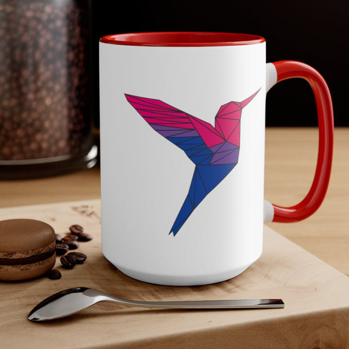 Polygon Hummingbird Bisexual Accent Mug