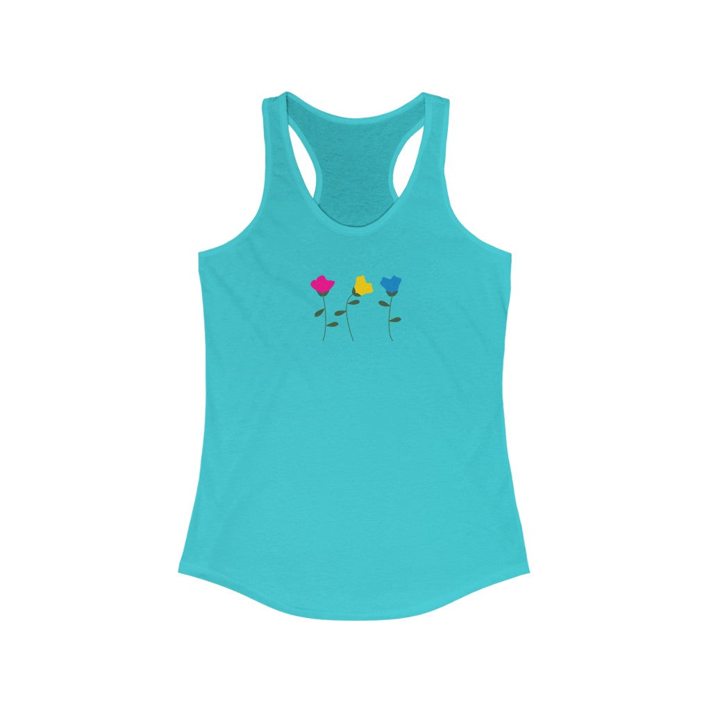 Pansexual Tank Top Racerback - Simple Flowers