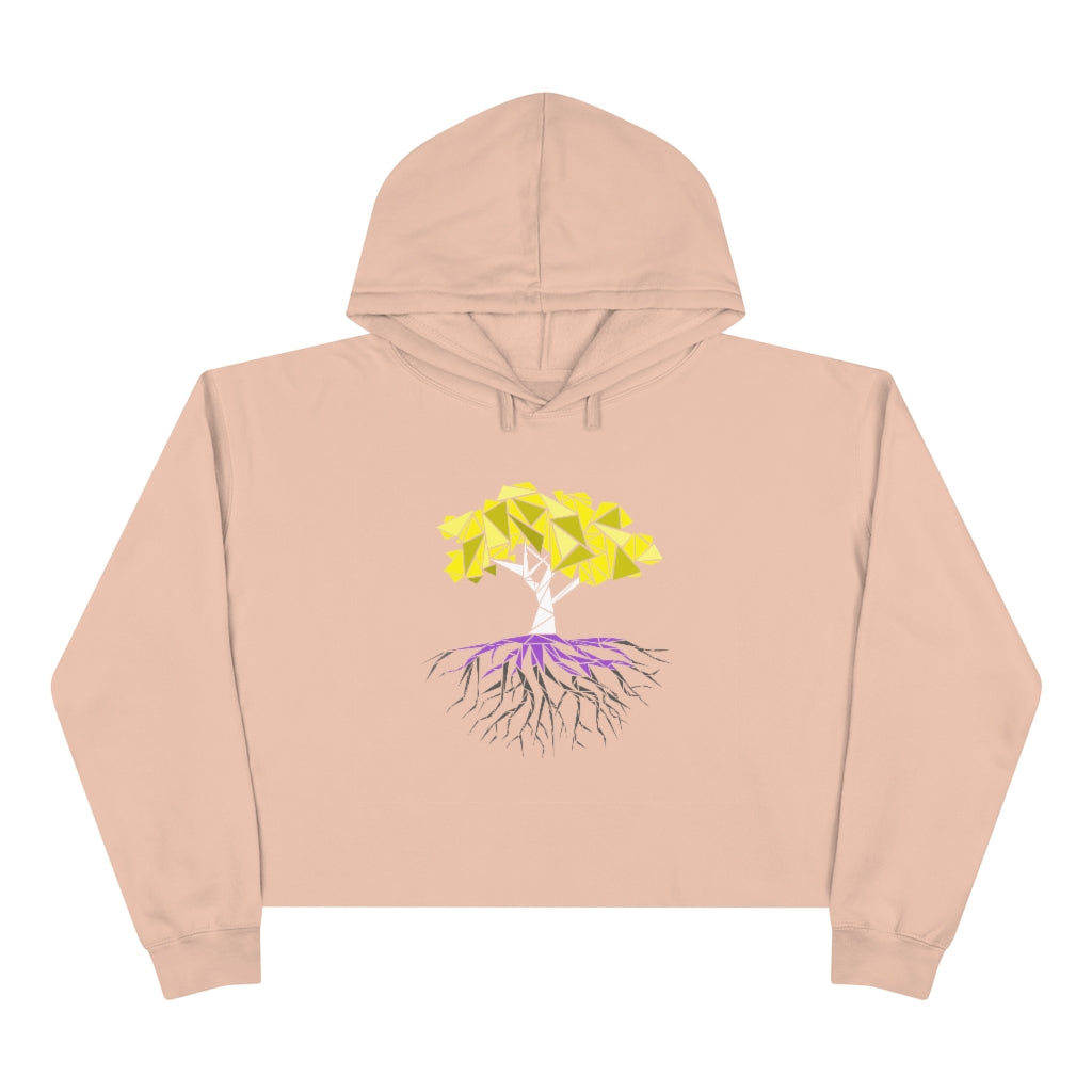 Abstract Tree Nonbinary Crop Hoodie