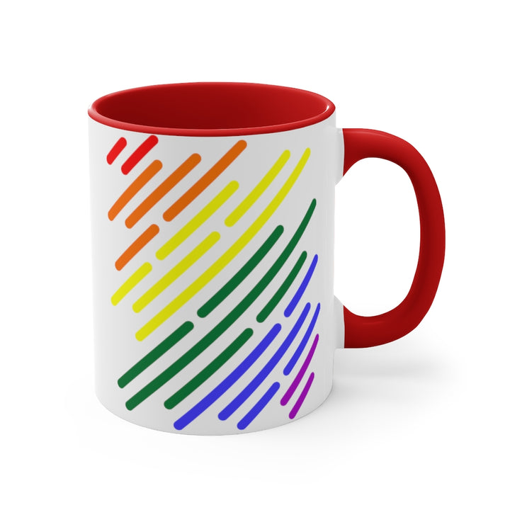 LGBTQ+ Flag Stripe Accent Mug